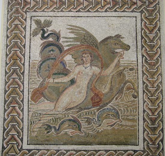 3rd Century CE Nymph and dolphins
The El Jem Museum has a significant collection of Roman Mosaics as well as other artifacts. It also abuts the ruins of several Roman Villas.