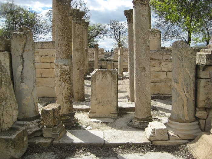 Heaquarter of the Schola des Juvenes, or adolescent paramilitary organization, which patrolled the Numidian-Roman City to protect it fron marauding criminals. 
Note construction much like a later church.