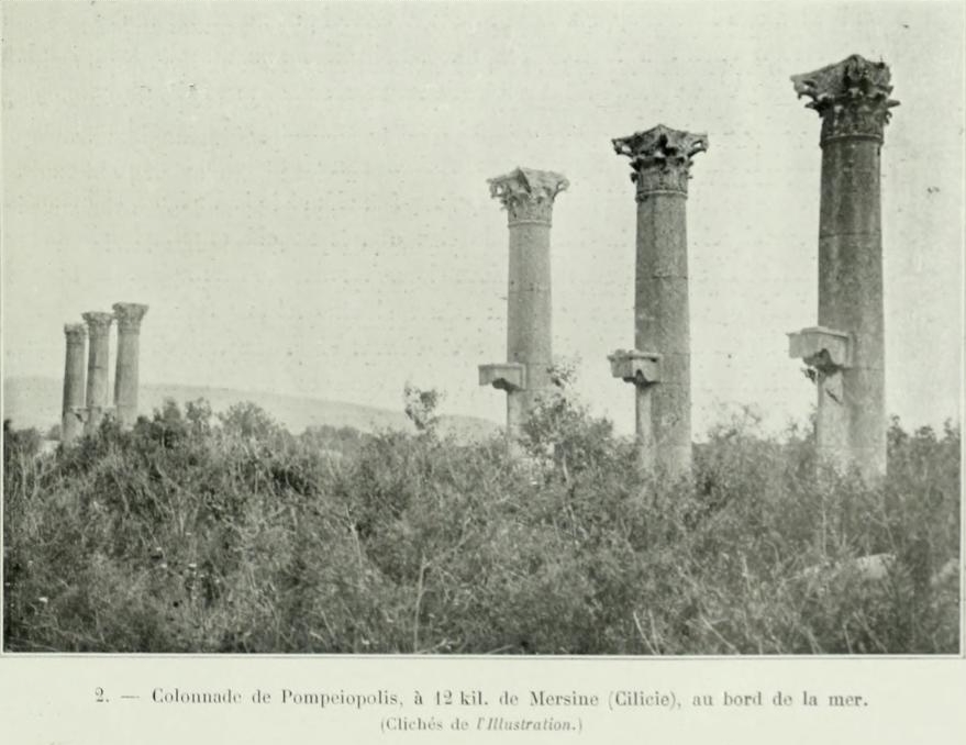 Old photo of the columns from 