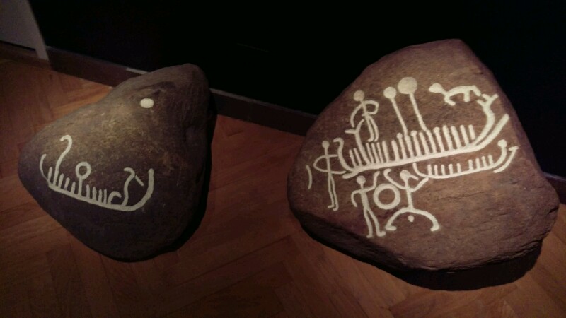 Danish rock carvings with sun symbols, 1100-700BC.
