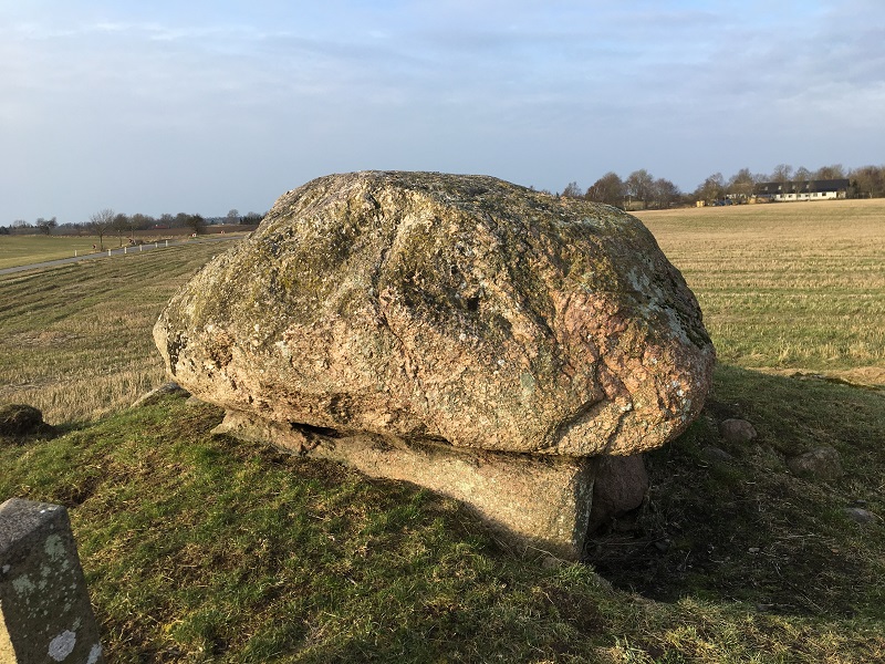 The large capstone covering the dolmen. 
