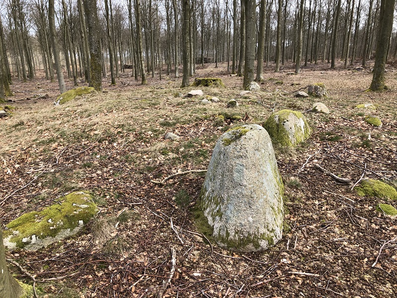 Some of the still standing kerbstones. 