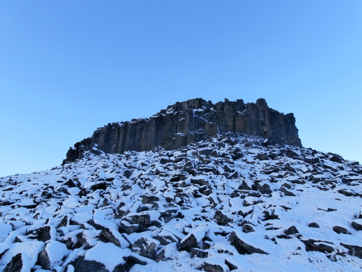 Borgarvirki Volcanic Fort on the cusp of winter.