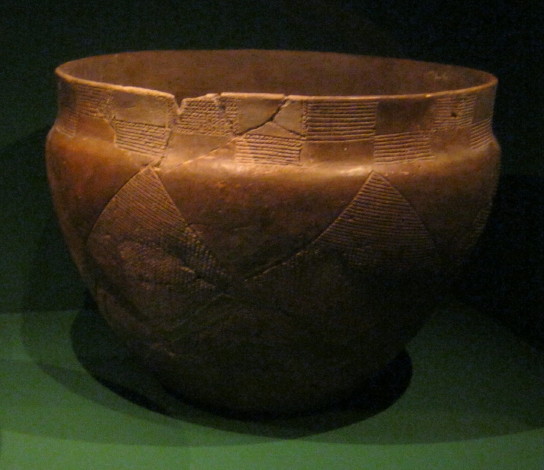 Pot from Skäne, Fjärrestad dated to between 3300 BC and 2300 BC.  September 2011.