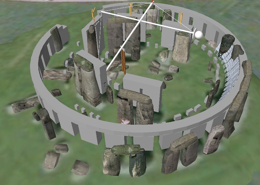 3D Model of Stonehenge illustrating the proposed 'Heavens' Hinge' hypothesis as a possible use of the monument