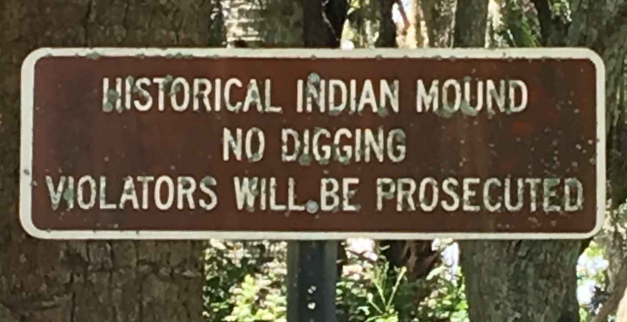 This is a state marker for the Indian Mound Village Artifact
