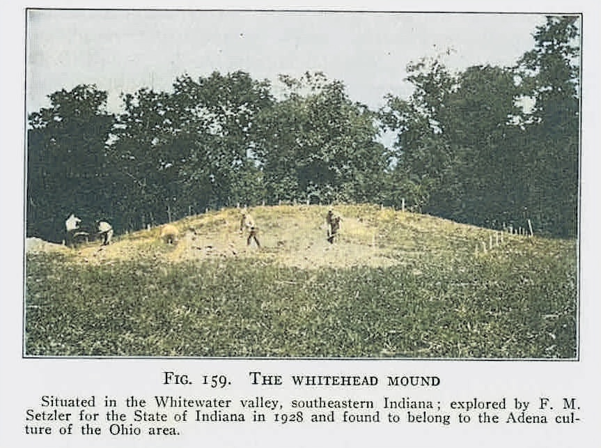 Photo credit Gregory L. Little, Ed.D.
The Whitehead Mound in Indiana during its 1928 excavation.
