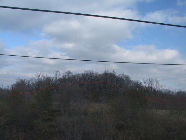 a profile of Pyramid Mound from the east