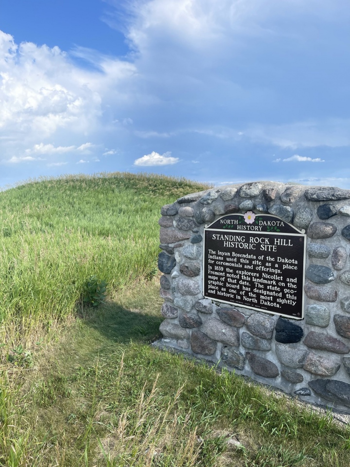 Standing Rock State Historic Site marker. 
 Photo courtesy Dr Greg Little, author of the Illustrated Encyclopedia of Native American Indian Mounds & Earthworks (2016).