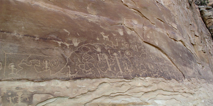 Part of the petroglyph panel at Petroglyph Point.