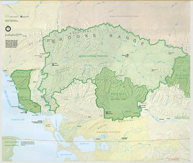 Kobuk National Park map.  NPS map photo.