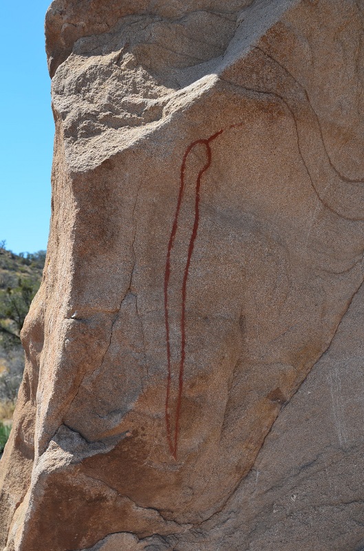 Pictograph depicting a snake in the Vasquez Rocks park.