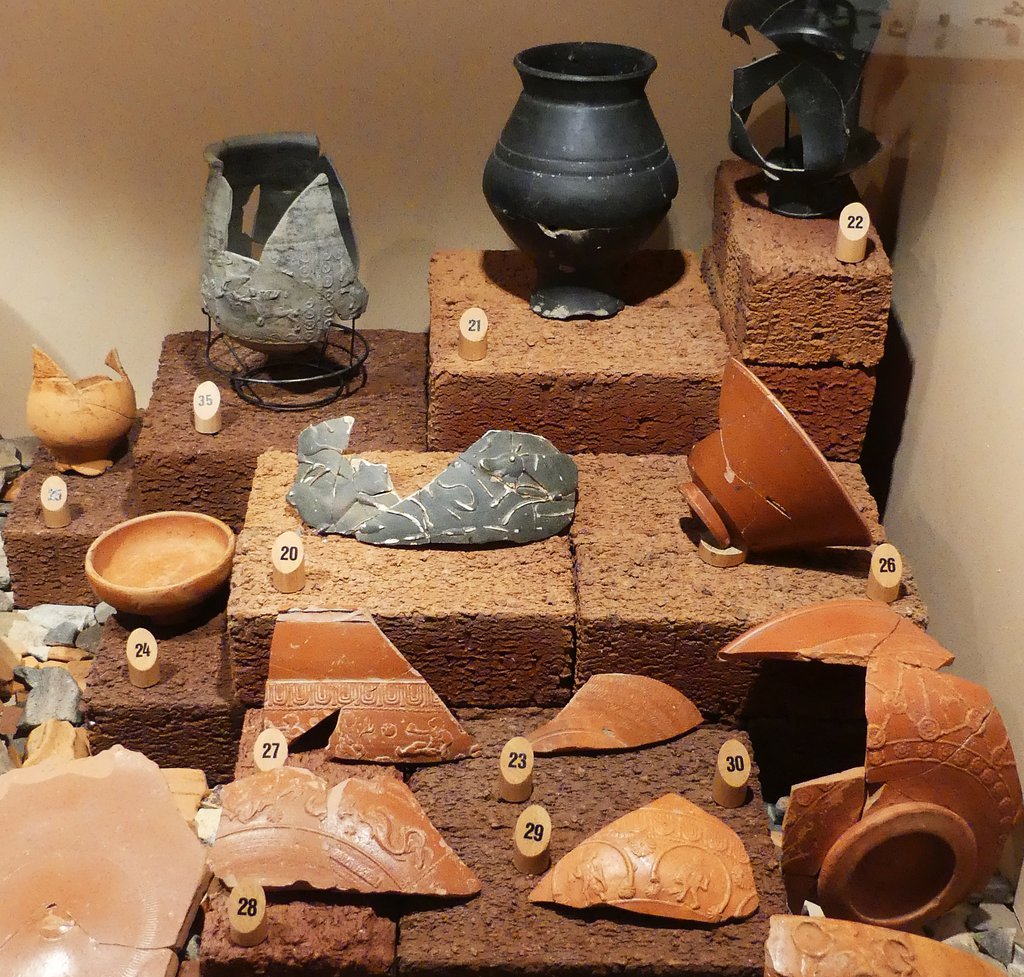 Roman decorated pottery.  