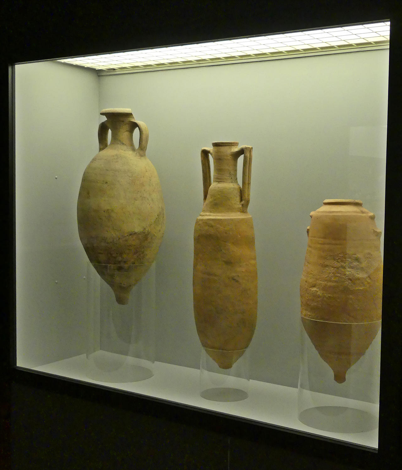 Perfectly preserved amphoras.