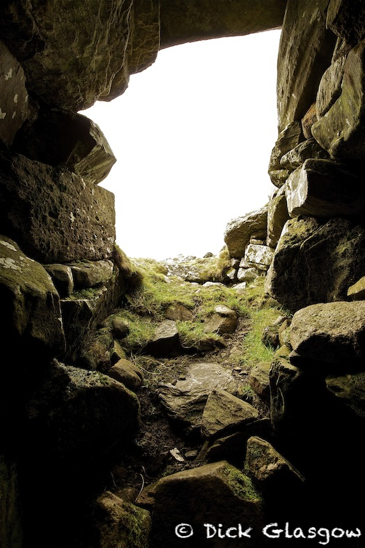 From inside Carnanmore Passage Tomb, Co. Antrim.