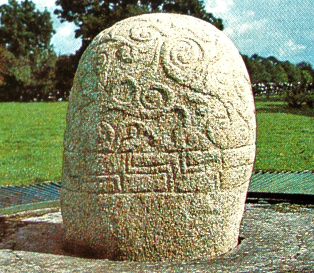 The Turoe Stone, dating from between the 3rd to 2nd century BC. It stands in front of Turoe House near Bullaun, Co Galway.