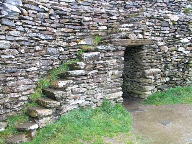 Interior Wall, Steps, and Exit, Grianan of Ailech, County Donegal, Ireland.
