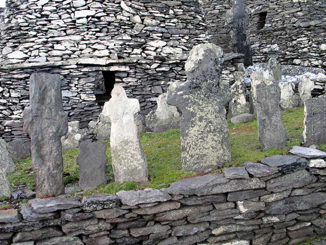 Monks Graves, Monastic Complex, Skellig Michael, Ireland.