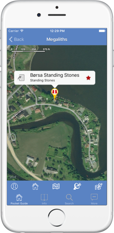 Børsa Standing Stones seen on the Megalithic Portal iPhone App (map view)
More details here