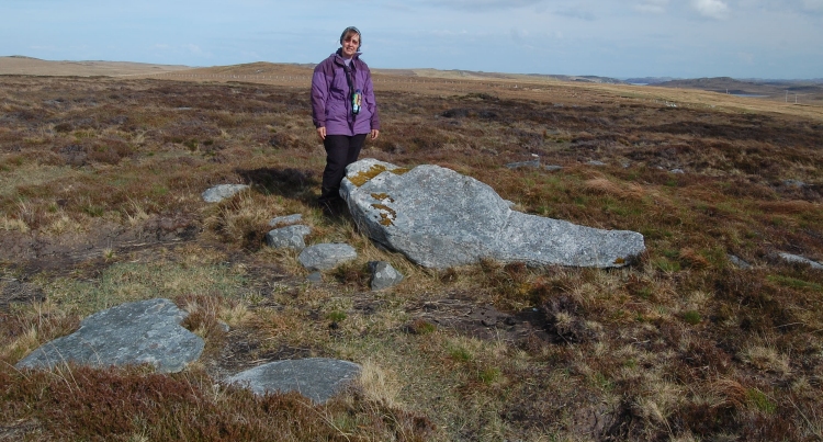 SSW segment of circle, showing the large fallen slab with 5ft marker for scale.

Date of visit: 6 May 2011