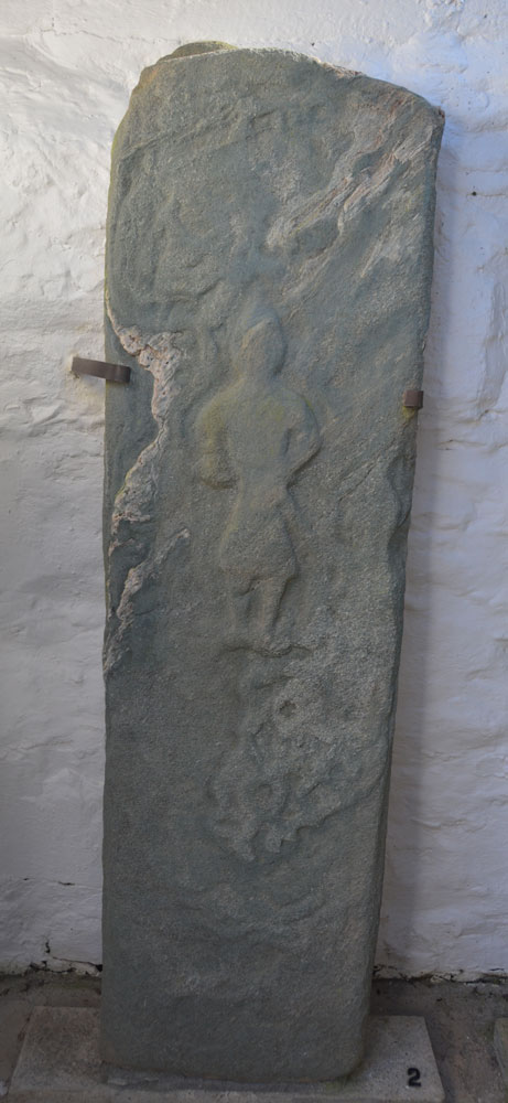 Kilmodan Stone 2 - 14th or 15th century showing miniature figure in armour.