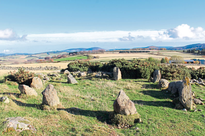 Newly discovered Recumbent Stone Circle near Holmhead farm, in the parish of Leochel-Cushnie in Aberdeenshire. 

image from https://www.eveningexpress.co.uk/fp/news/local/historic-stone-circle-discovered-at-north-east-farm/ 