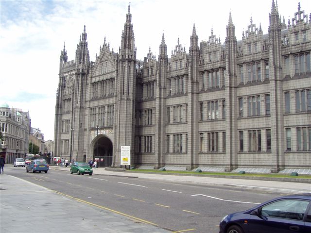 The impressive frontage of Marischal College - one of longest granite facades in the world.