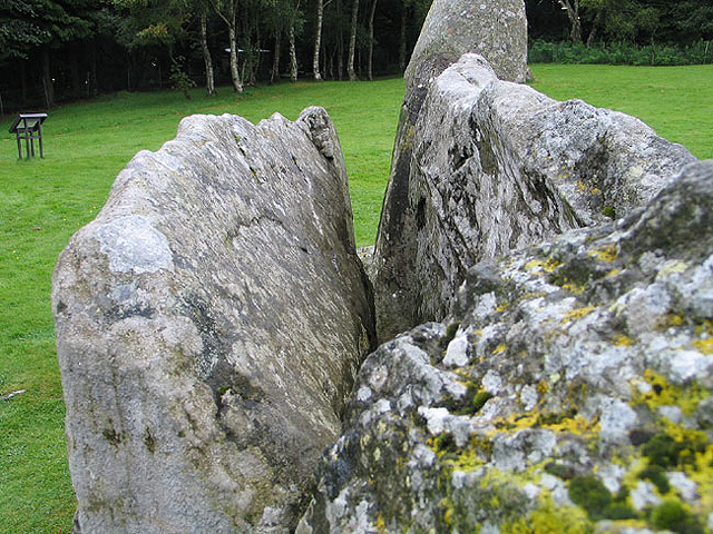 Split in Recumbent Stone, Loanhead of Daviot Recumbent Stone Circle.