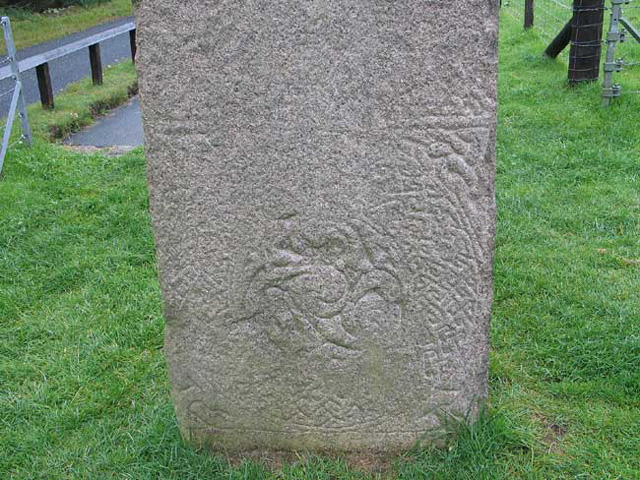 Spiral and Knot Work on the West Face of the Maiden Stone, Aberdeenshire, Scotland. 