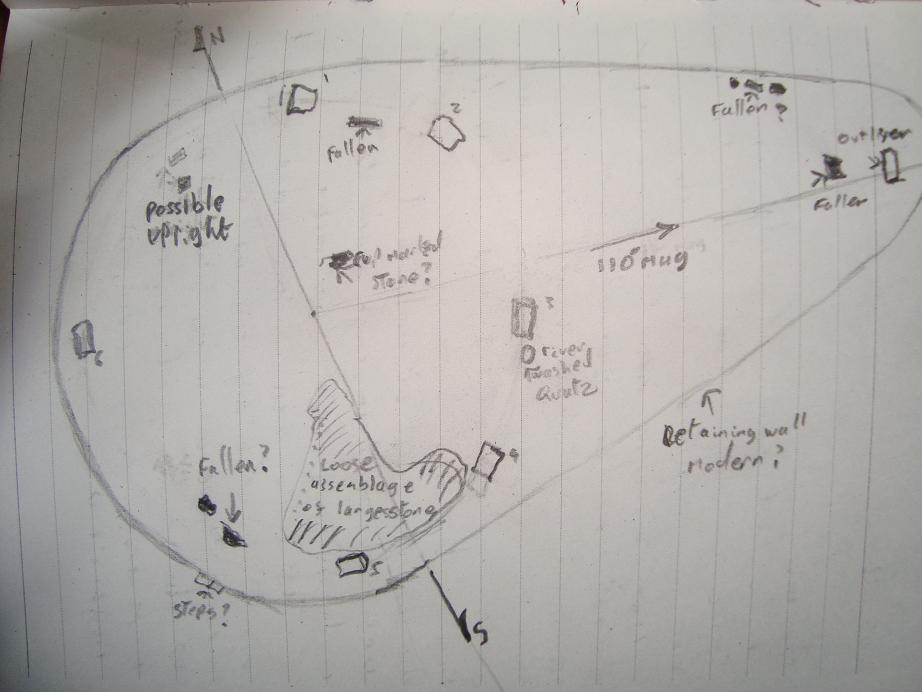 Rough sketch plan of site.