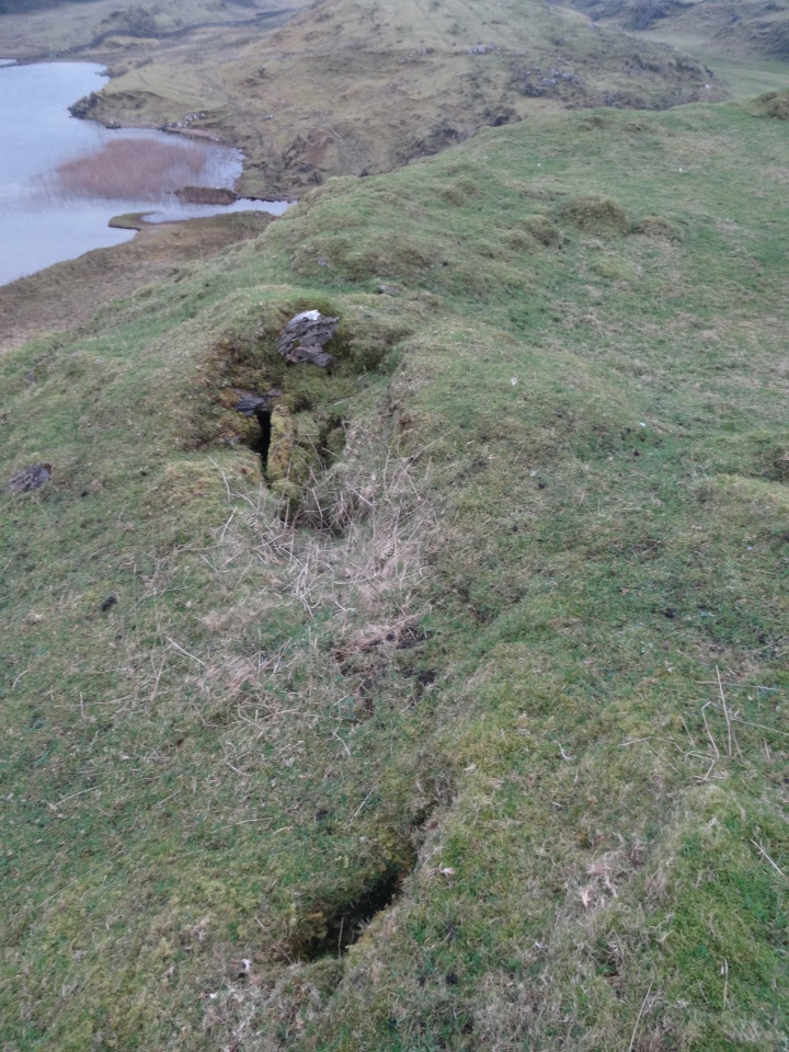 An Dun broch - surviving stretch of the intra-mural gallery (photo taken on February 2023).
