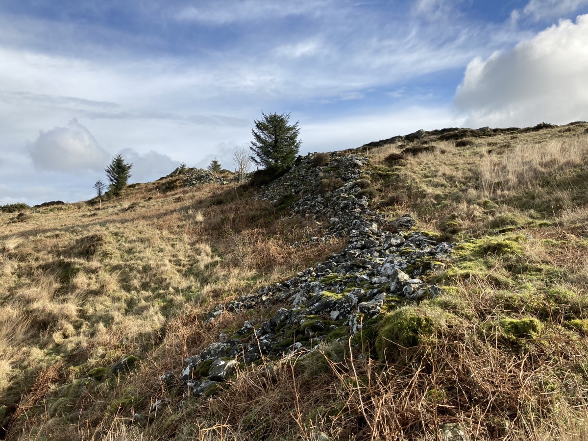 NW Wall of Giant's Dike Hillfort.