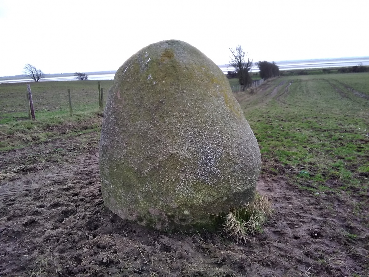 The Lochmaben Stone, originally part of a stone circle, in 1448 it was a gathering place of Scottish forces that defeated the English in the battle of Sark (photo taken on February 2023).