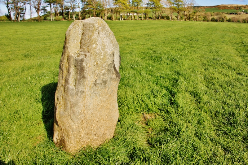 Viewed from the NW. (Don't we quite often see chunks missing from standing stones and the remaining gap is shaped very much as this one is?).