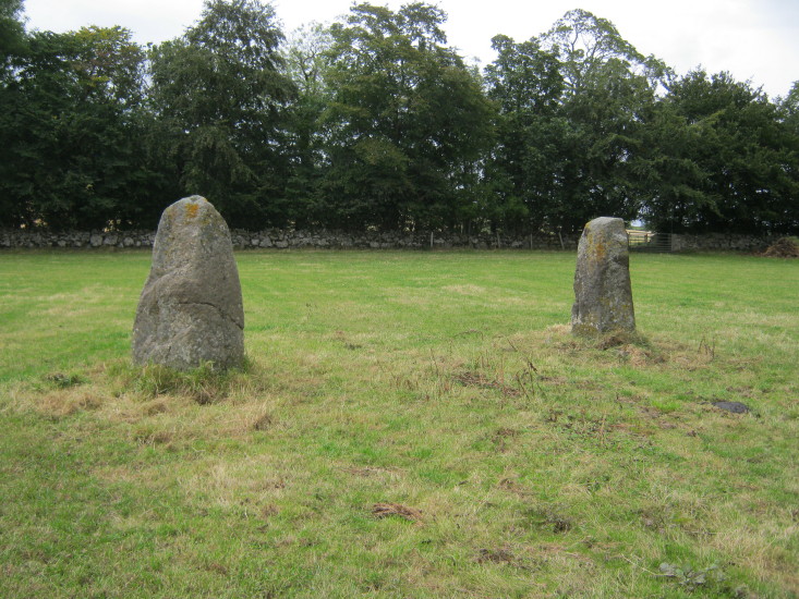 The two stones nearest to the gate and road.  September 2012.