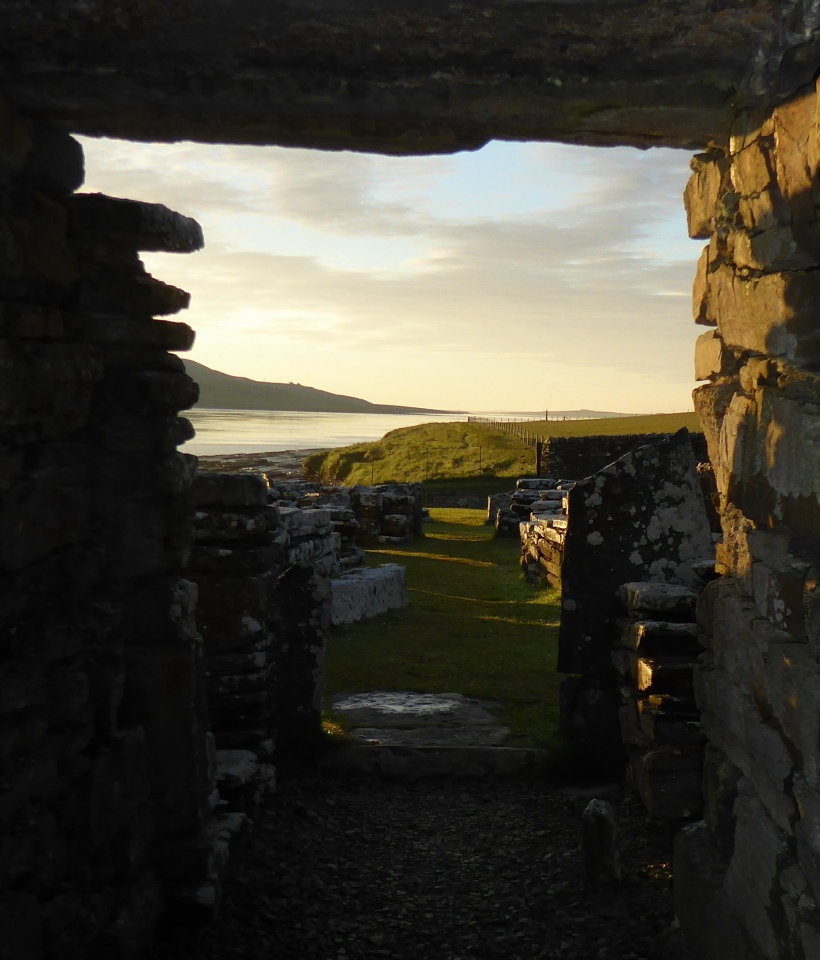 Main entrance, start of another day.  

So many contributors have already submitted detailed photos and descriptions of the fascinating features in the broch and village, so I decided not to submit any of these - I hope this selection gives you a bit of a feel for what a special place this is...

June 2016