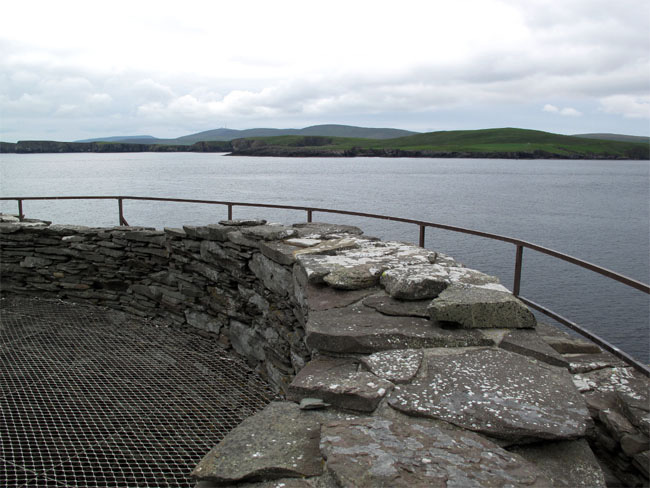 Parapet of Mousa Broch, South Mainland, Shetland, Scotland