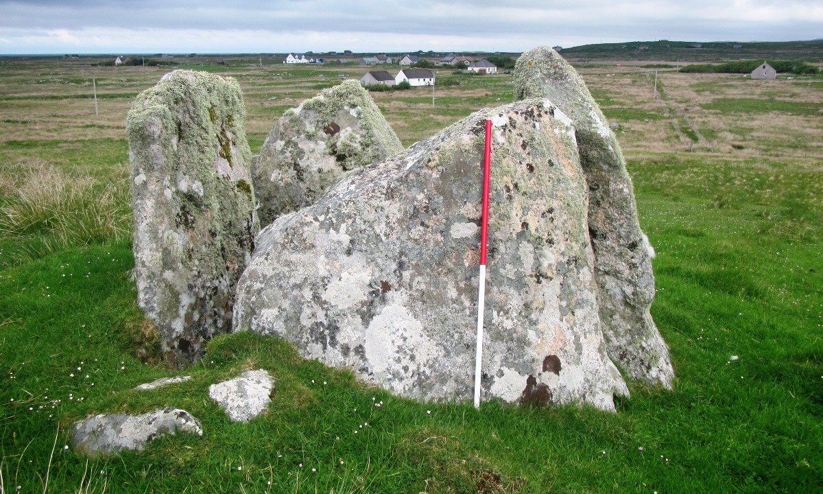 The southern slab with one-metre range pole in situ.