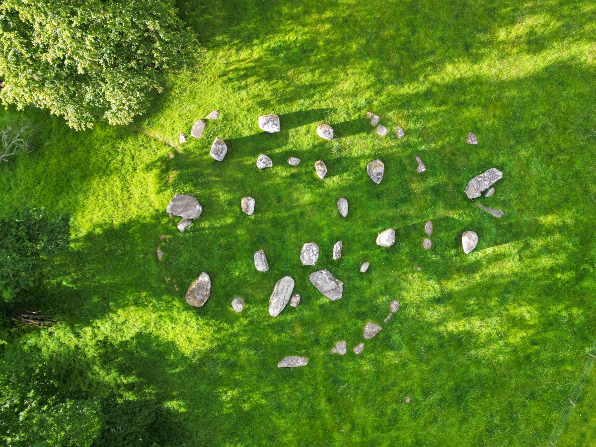 Overhead shot showing concentric construction July 2023.