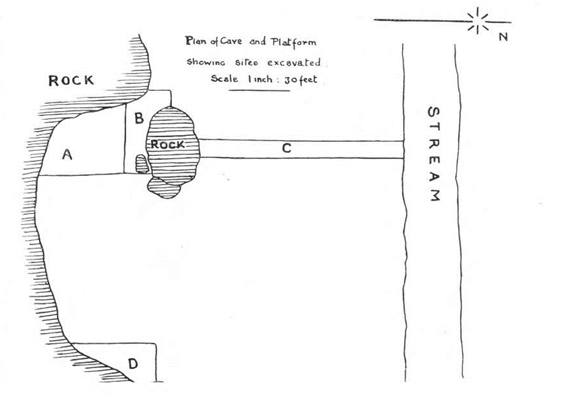 Plan of the cave, via archive.org