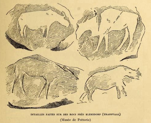 Animals engraved on stones, from 