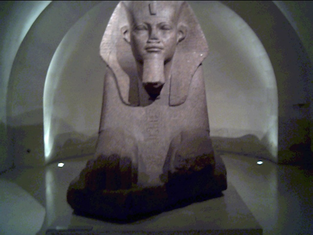 Sphinx in the basement of the Louvre, Paris, France.
Taken from Tanis, Egypt. This sphinx was depicted with the face of Ramses III.
