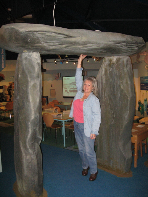 Supporting a trilithon lintel at Oriel Ynys Mon the other day.(Time to start the diet, too!)