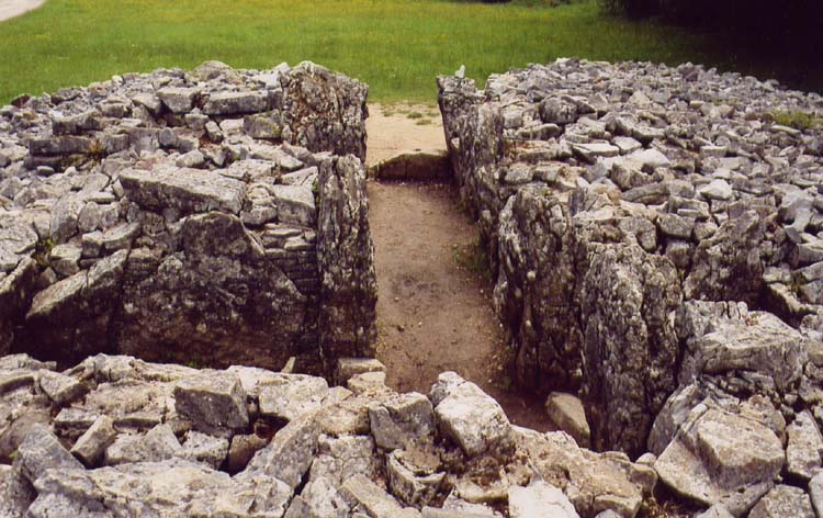 Another view of the interior of Parc Le Breos Burial Chamber.
