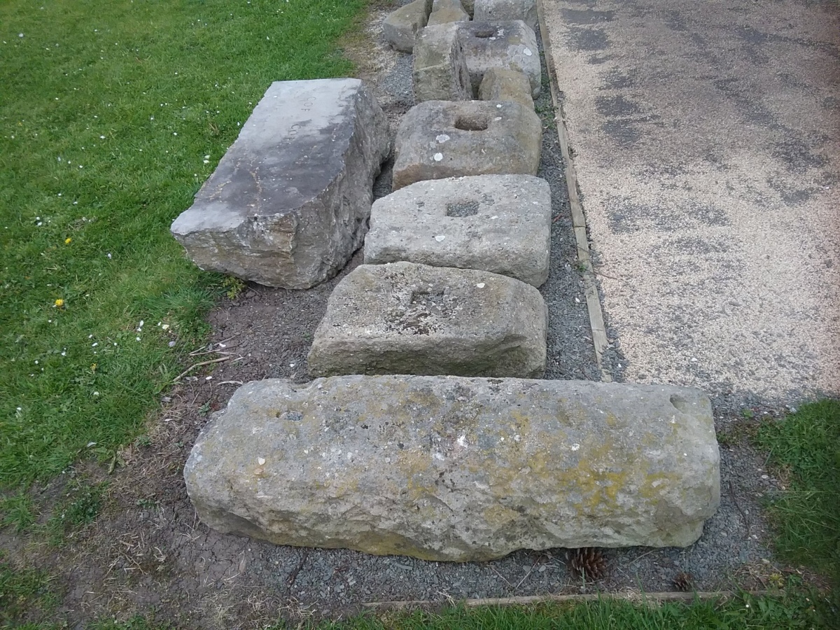 Collection of masonry outside the museum. 