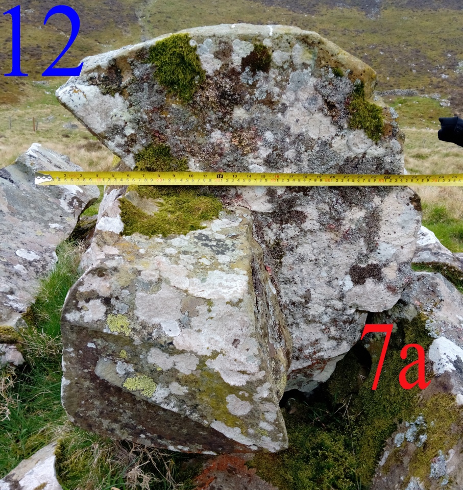 Close up view of the remains of stone #7a, the core.