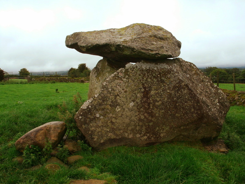 The wrongly rebuilt Four Crosses burial chamber.