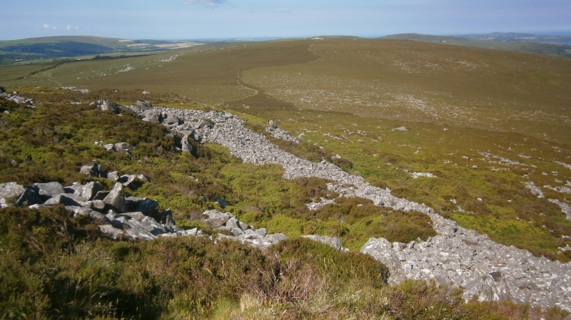 Some of the impressive walling associated with Carn Ingli fort, looking towards Carn Briw.