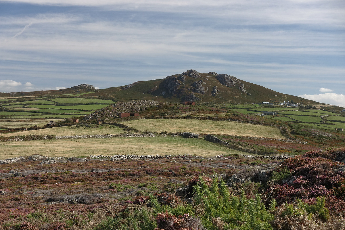 The  two forts, Garn Fawr (large) with Garn Fechan (lesser) behind as seen from the Pembrokeshire coastal path.  