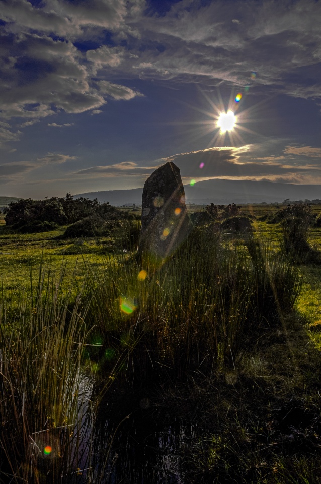 One of the pair of outlier standing stones which is a part of Gors Fawr stone circle.